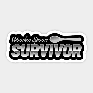 Wooden Spoon Survivor - Black And White Sticker